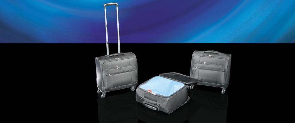 Resembling a standard luggage roller, the roller security bag is a discrete way of carting items around without using conspicuous security bags.
