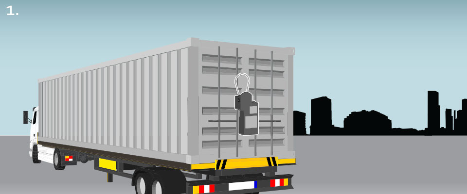 The RadioSecure SLM typically fits on the back of a truck, the same cable used to lock the door is the same cable that holds the SLM in place.