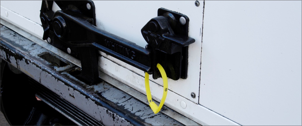 TwinLock seals applied to the back of the truck door.