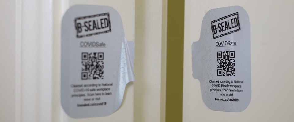 Seal broken. Label leaves no residue on surface.