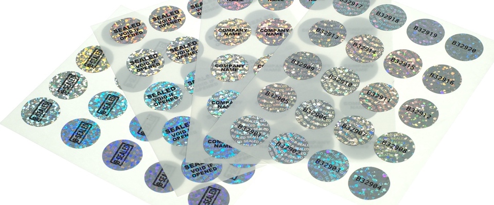 30mm x 15mm Holographic security VOID label crystal-artwork 