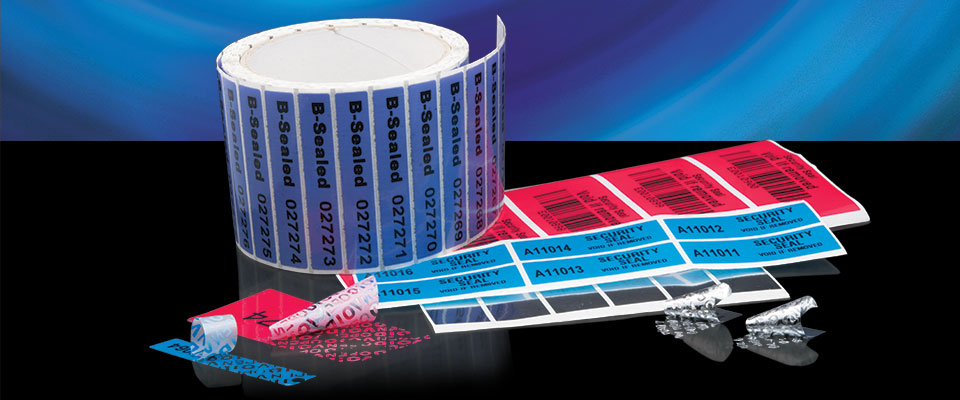 X-Safe Total Transfer Tamper Evident Labels come in a variety of formats, in roll forms, in sheets, and most can be customised.